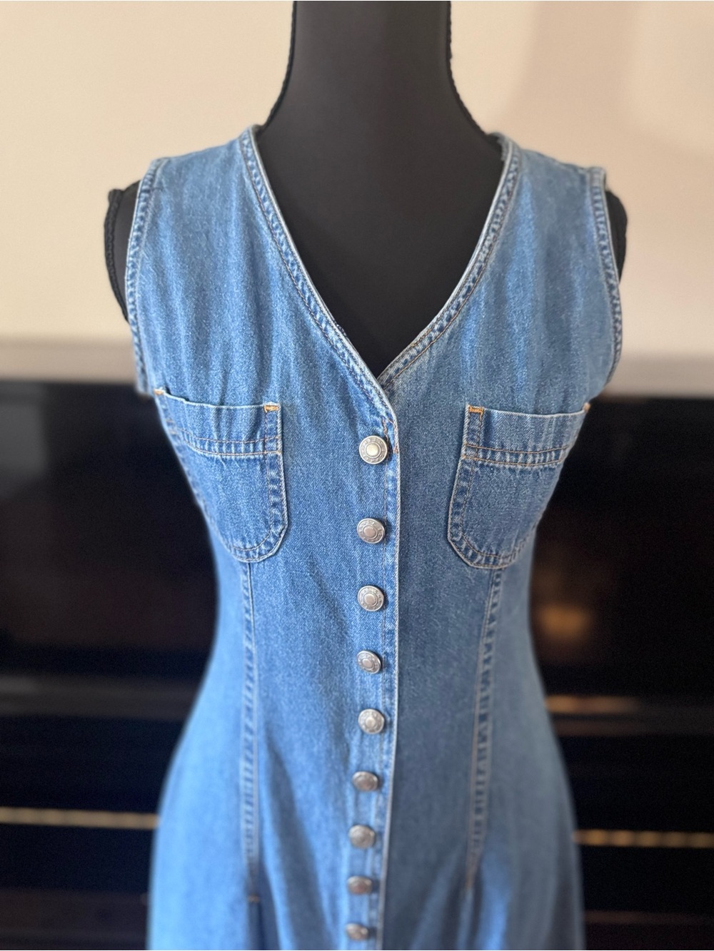 vintage 1990s Espirit sleeveless denim dress - Picture 5 of 10